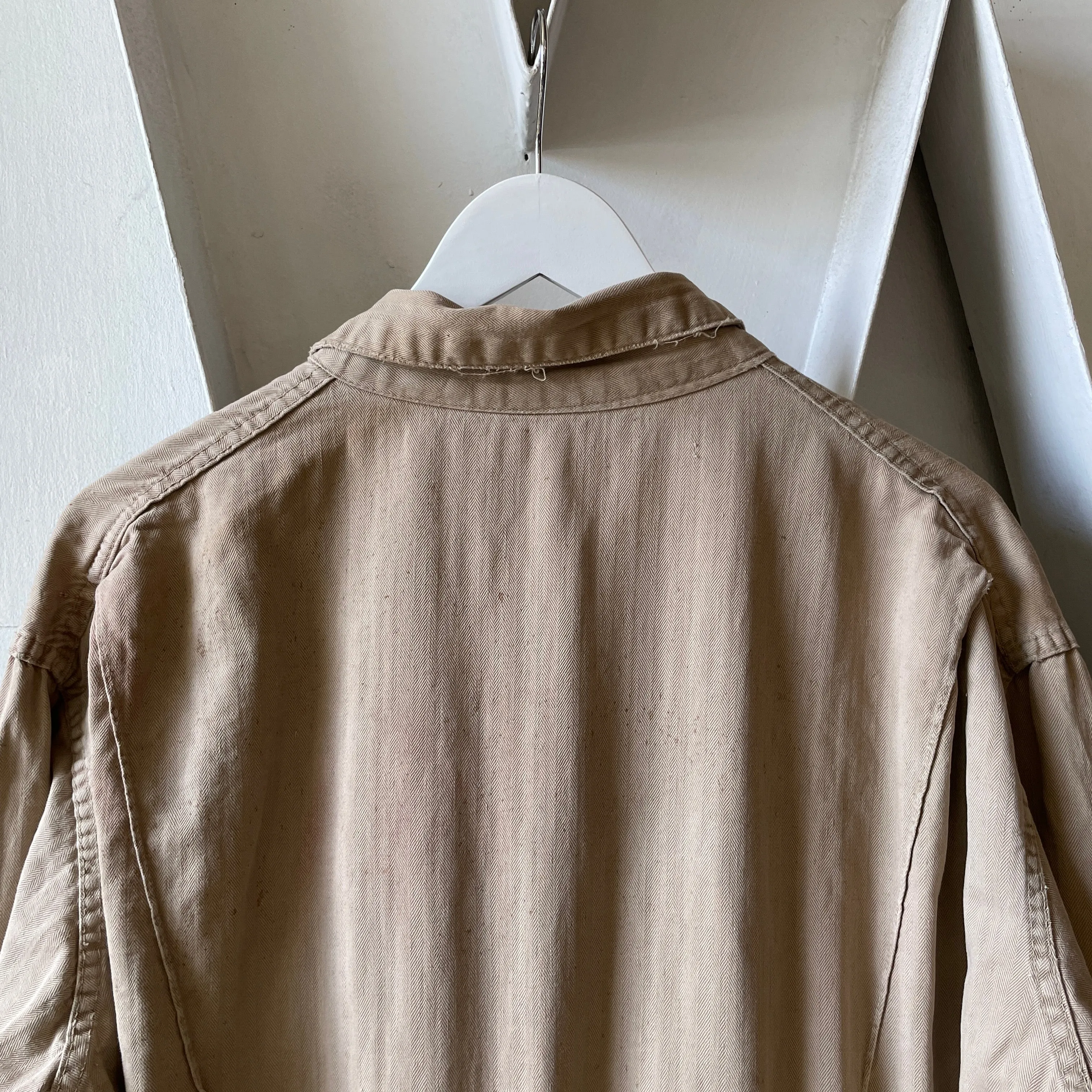 60’s Thrashed Red Kap HBT Modified Fishtail Jacket - Medium