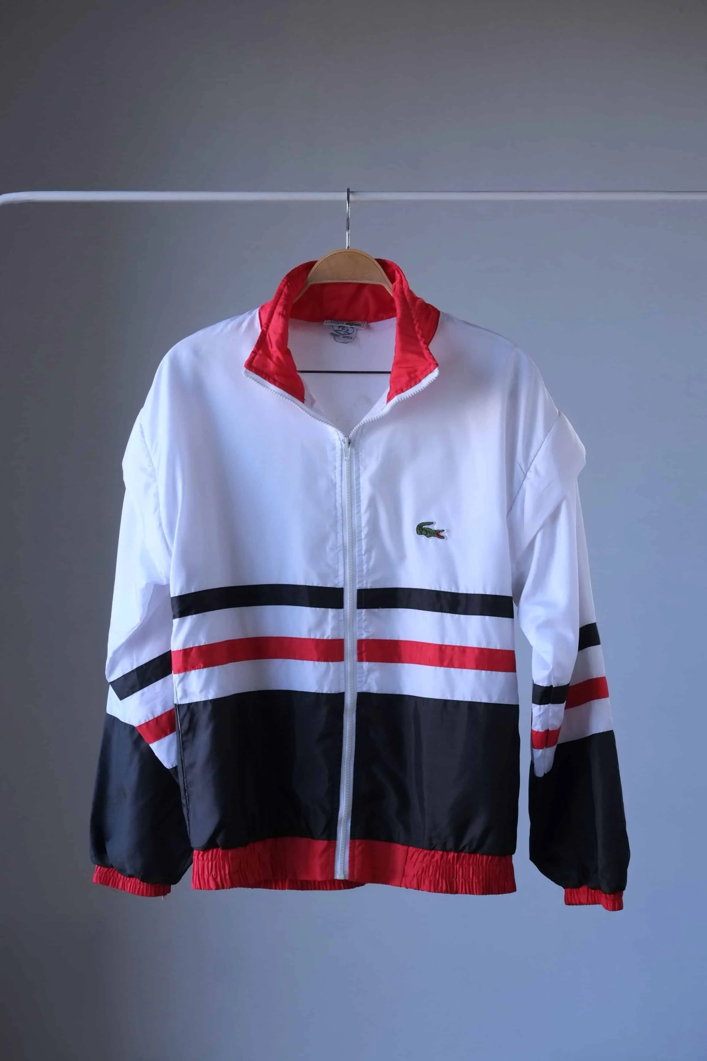 LACOSTE Vintage Track Jacket – Detachable Sleeve Windbreaker